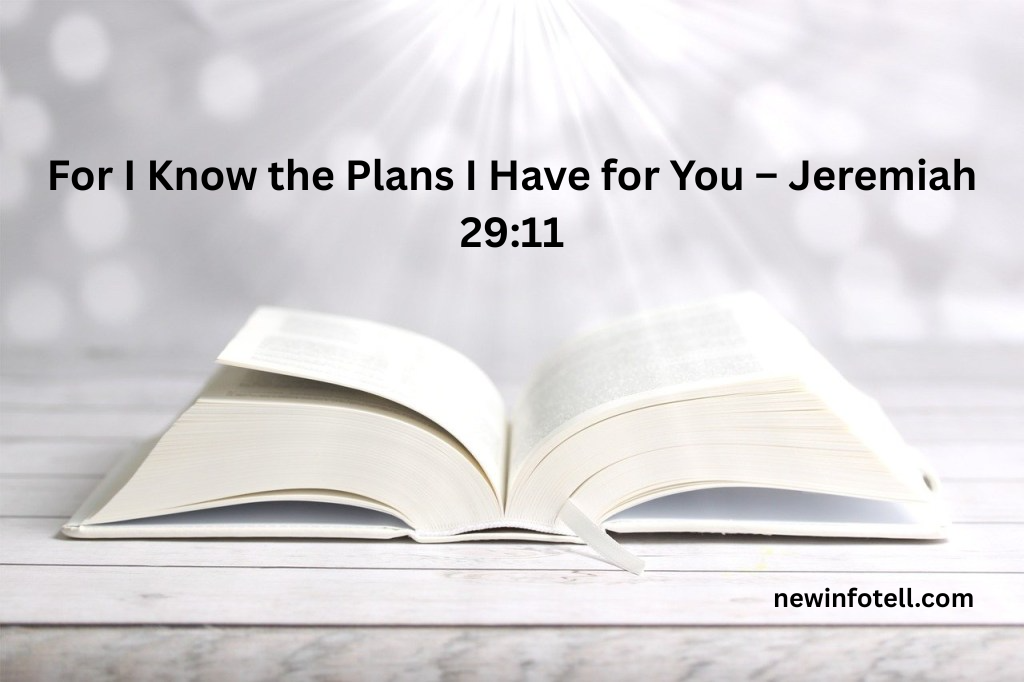 For I Know the Plans I Have for You – Jeremiah 29:11